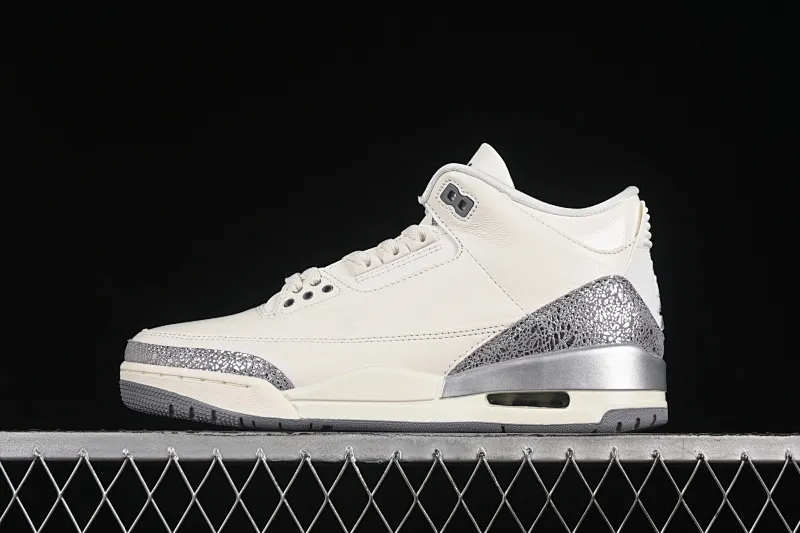 All categories Air Jordan Jordan series basketball shoes Air Jordan 3 OG version Air Jordan 3 "Sail Metallic Silver" AJ3 Joe 3 Metallic Silver CK9246-100